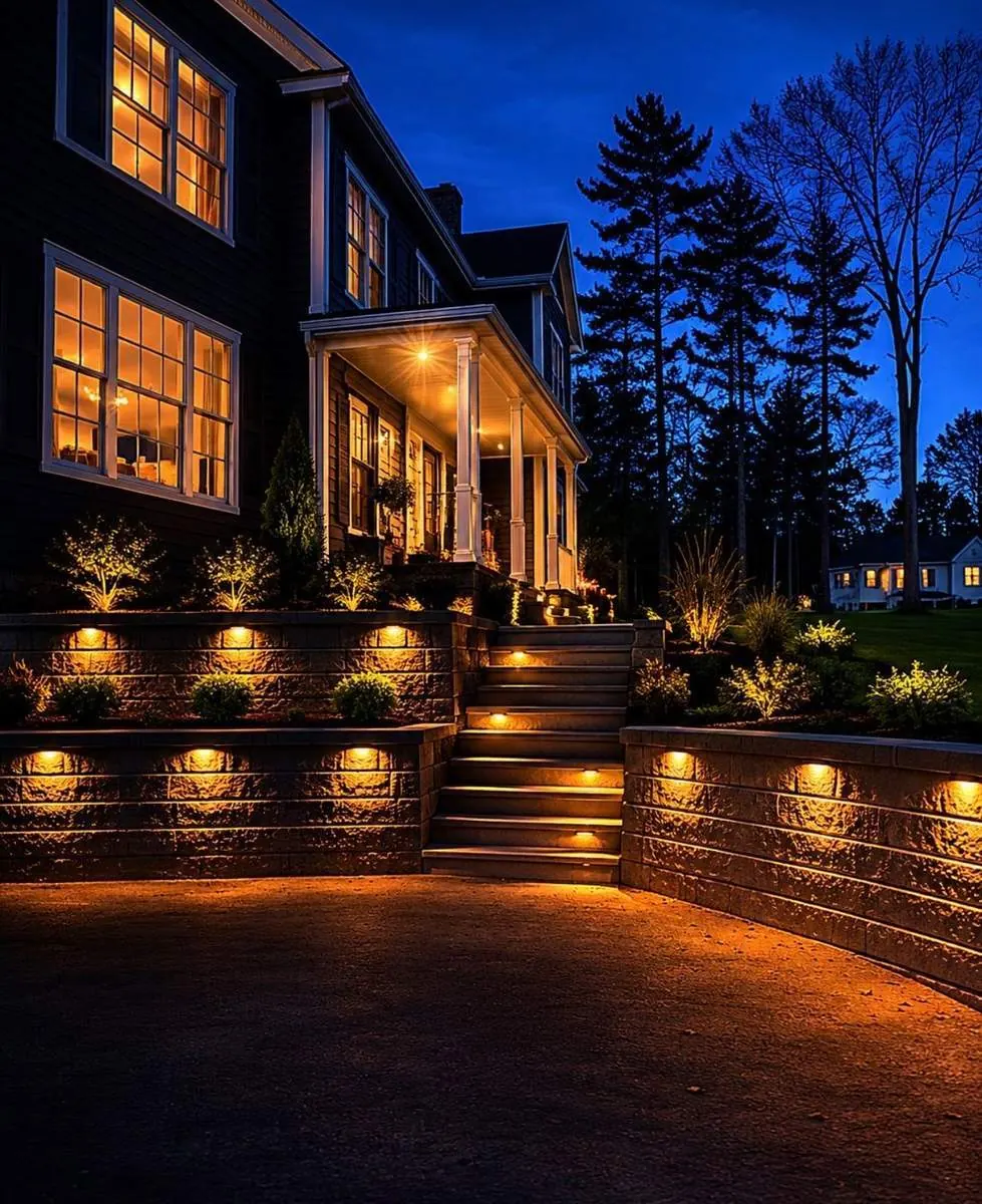 Outdoor lighting installation - NH Seacoast contractor