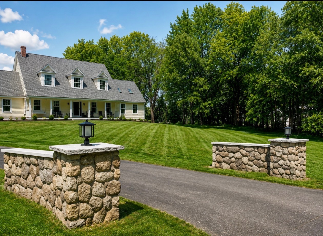 Backyard outdoor living space design on a NH Seacoast property